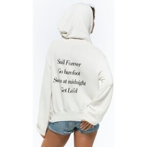 Wildfox Malibu Sail Forever Statement Zip Up Hoodie